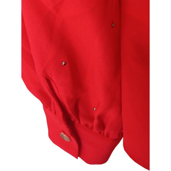 New Ted Baker Red Sparkle Rhinestone Holiday Blouse Size 0 (US XS) $225 - Picture 12 of 16